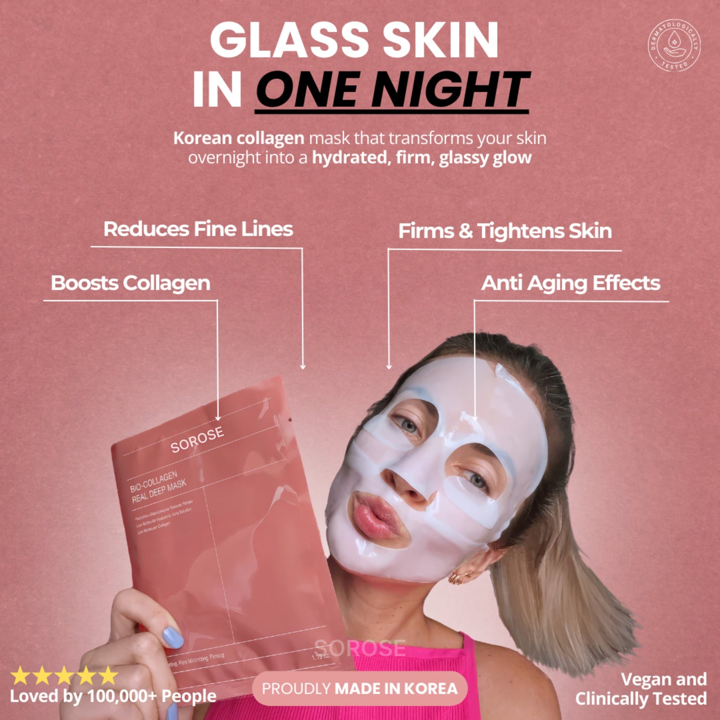 Sorose Korean Glass Skin Collagen Overnight Face Mask